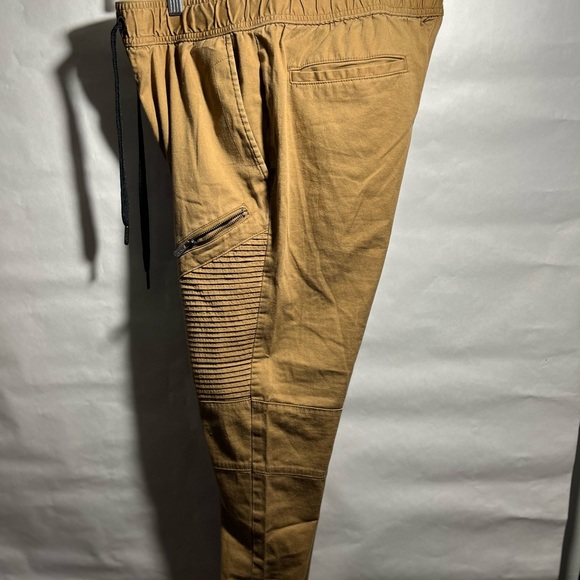 Men khaki straight leg gathering at the bottom two pair black and khaki 12ec - Picture 8 of 8